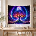 thumbnail image 5 of Cosmic Tree Under Glowing Moon & Portal in Starry Sky, Serene Mystical Celestial Art for Space Lovers, Cosmic Wall Art, Birthday Gift Tapestry Wall Hanging for Bedroom, Living Room and Dorm, 5 of 7