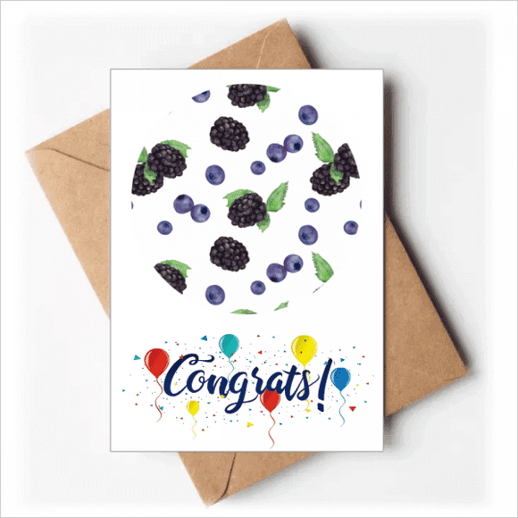 Bleuet Fruit Aquarelle Illustration Modèle Cartes de Mariage Félicitations Enveloppes de Voeux