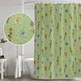 thumbnail image 5 of Spring Flowers Shower Curtain, Waterproof Shower Curtains for Bathroom, Pink Yellow Wildflowers Country Plants Green Washable Fabric Bathtub Curtain Set Bath Decor with 12 Hooks Stall 36"x72", 5 of 8