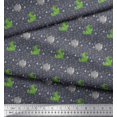 thumbnail image 3 of Soimoi Poly Crepe Fabric Geometric Shapes,Crocodile & Rhinoceros Kids Printed Fabric 1 Yard 52 Inch Wide, 3 of 3