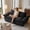 Black, variant on 59" Convertible Boneless Loveseat, Corduroy Foldable Futon Sleeper Couch, Compressed Foam with Removable Cushions & 2 Pillows, Grey