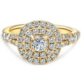 thumbnail image 4 of Pompeii 1 Ct TW Diamond Cushion Halo Engagement Ring in Yellow Gold (G/H,I1-I2), 4 of 4