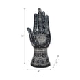 thumbnail image 4 of Resin Tattoo Hand Figurine for Home and Office Decor - Artistic Symbols Accent Display for Bathroom, Living Room, and Shelf - Graphic Sculpture Ornament for Coffee Table Decor - 10", Black & White, 4 of 12