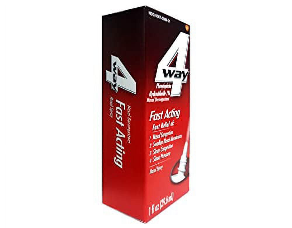 4-Way Fast Acting Nasal Spray 1 Fl Oz Pack of 2
