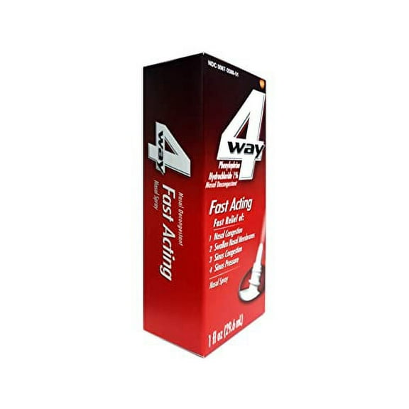 4-Way Fast Acting Nasal Spray, 1 Fl Oz - Set of 4