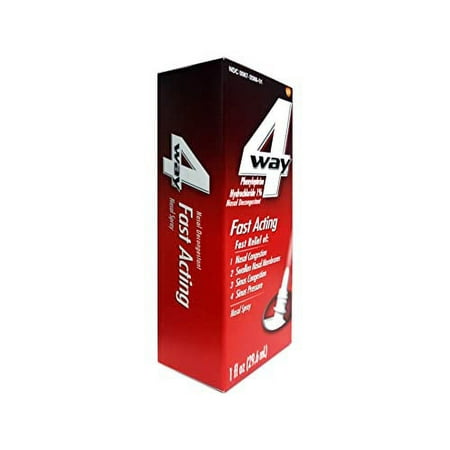 4-Way Fast Acting Nasal Spray, 1 Fl Oz - Set of 4