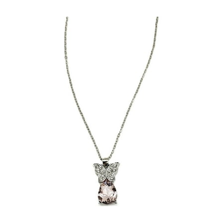 Omodo Pink Pedant with Butterfly on The Top Necklace