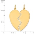 thumbnail image 2 of 14k Or Jaune 2 Pièce Coeur Pendentif Pendentif Ensemble Amour Breakapart, 2 of 6