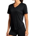 thumbnail image 2 of NELEUS Womens Workout Shirts V-Neck Short Sleeve Tops UPF 50+ Sun Shirt Moisture Wicking Loose Fit Top for Athletic,Black,US Size XL, 2 of 10