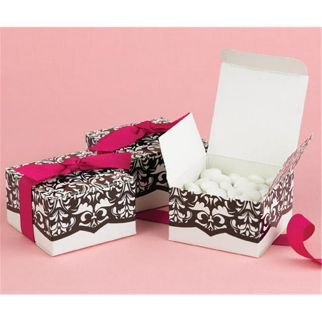 Hortense B. Hewitt One-Piece Favor Boxes, 2.5-Inch, Black and White, 25-Count