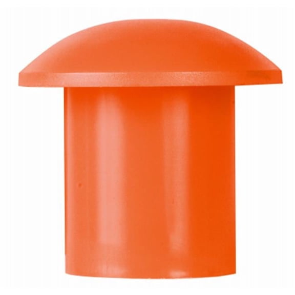 2.25 in. Plastic Domed Mushroom Rebar Cap - Bright Orange, 25 Count