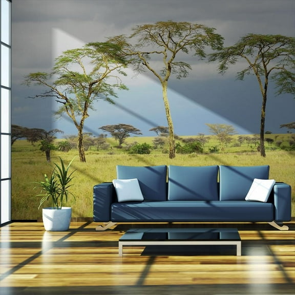 Tiptophomedecor Landscape Wallpaper Wall Mural - Savanna Trees