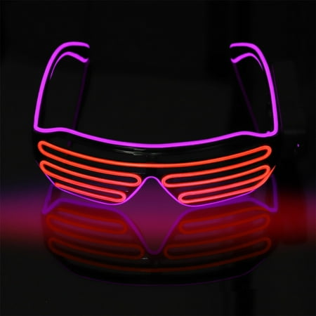 

Yakbaofuo Light Up Neon LED Glasses Glow Flashing LED Sunglasses Costumes for Party EDM Bathroom Products