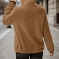 thumbnail image 5 of Lightweight Sweaters for Women Solid Color Half Zip Long Sleeved Pullover Fall Tops,Coffee,M, 5 of 6