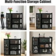 thumbnail image 5 of 4 Tier Clear Display Case, Showcase Display Cabinet W/Door, Storage Cabinet for Kitchen, Study, Warehouse, Bedroom, Living Room, 5 of 7