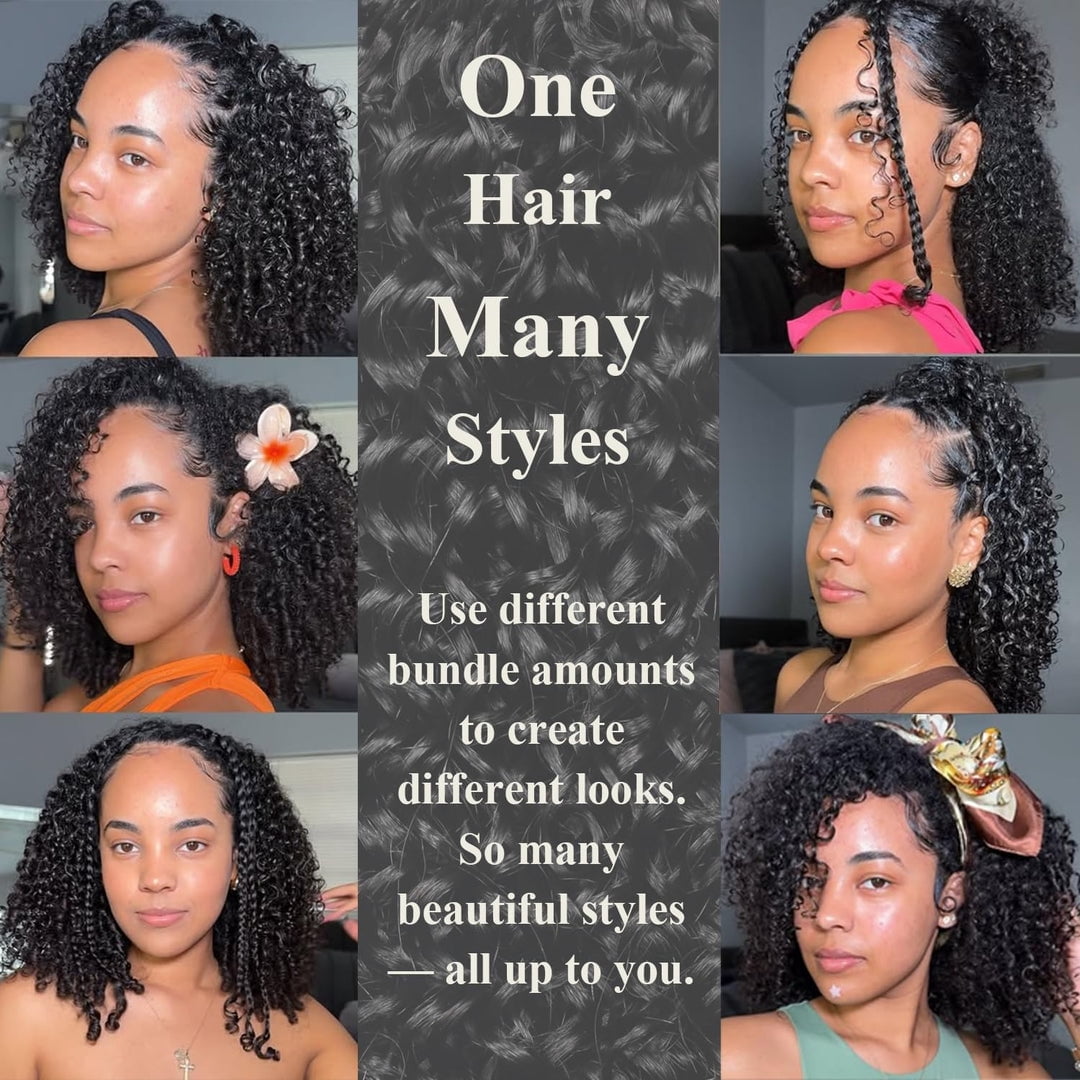 100% Human Hair Crochet Extensions - Jerry Curl Boho Braiding Hair (50g/Pack)