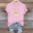 thumbnail image 1 of Haivin Women Happy Easter T Shirt Bunny Rabbit Graphic T-Shirt Funny Letter Printed Shirts Short Sleeve Tops, 1 of 6