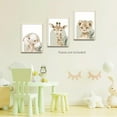 thumbnail image 4 of Hieng Nursery Canvas Wall Art Set Of 3 Baby Boy Girls Kids Room Picture Wall Decor Jungle Safari Lion Elephant Giraffe Poster Painting Cute Animal Prints For Children Toddlers Bedroom, 4 of 5