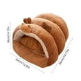 thumbnail image 3 of Nebwoak Warm Cave Cat Bed for Cats and Small Dogs, Foldable Plush Semi-Enclosed Pet Bed with Cute Frog Design, Machine Washable, Light Green, 3 of 6