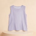 thumbnail image 4 of hoksml Girls Cotton Linen Blend Sleeveless Tank Top, Casual Crew Neck Sleeveless Shirt, Breathable Summer Top for Kids, 4 of 9