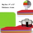 thumbnail image 2 of Silicone Trivets - 9" x 12" Silicone Potholder [2 Set ] Silicone Pot Holders - Spoon Rest - Kitchen Table Mat - Hot Pads - Large Coasters (Black), 2 of 8
