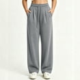 thumbnail image 4 of Horkkom Sweatpants Women Straight Leg Elastic Waist Drawstring Pants Soft Warm Casual Pants with Pockets, S-2XL, 4 of 5