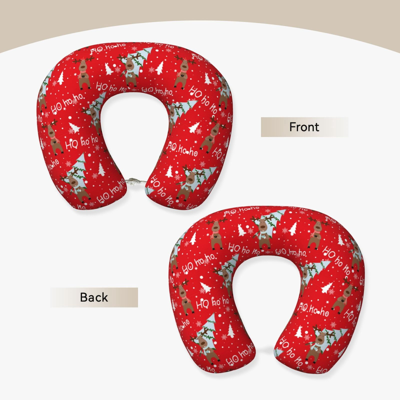 Xecao Christmas Deer 1 Print Memory Foam Cervical Neck Pillow Versatile U-Shaped Pillows for Home,Office,Camping,Travelling,Soft Washable Cover
