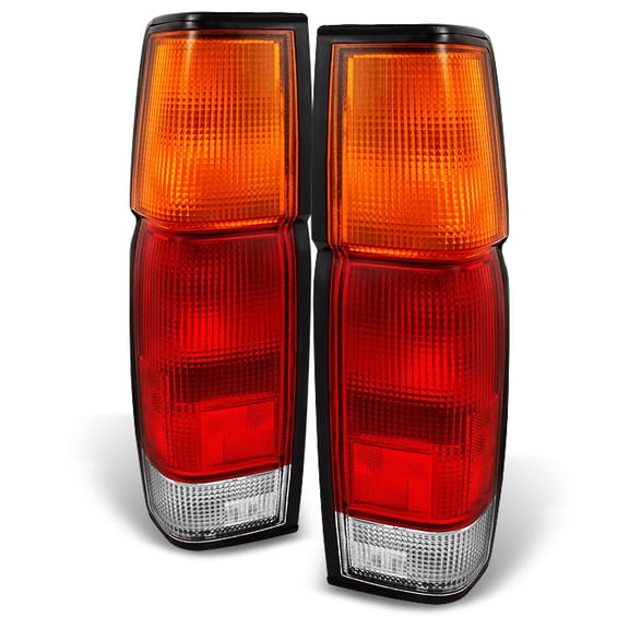AKKON - For Hardbody D21 Pickup Truck Red Amber Tail Lights Rear Brake Lamp Left   Right Replacement Pair Set