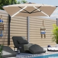 thumbnail image 1 of AECOJOY Parasol de Patio Mural de 10 Pi Parasol Rectangulaire d'Extérieur avec Rotation à 180° pour l'Extérieur en Beige, 1 of 10