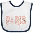 thumbnail image 3 of Inktastic Pink Paris Eiffel Tower with Flowers Boys or Girls Baby Bib, 3 of 4