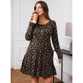 thumbnail image 2 of SHOWMALL Women's Plus Size Long Sleeve Swing Dress with Pockets, 2 of 10