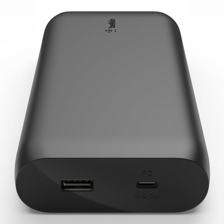  Belkin Cargador portátil USB-C de 20,000 mAh, banco de energía  de 20K con 1 puerto USB-C y 2 puertos USB-A y cable USB-C a USB-A incluido  para iPhone 15, 15 Plus