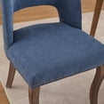 thumbnail image 6 of Jianyuan Song 4-Pack Modern Fabric Upholstered Dining Chairs, Hollow-Out Back with Rivet Trim & Curved Rubberwood Legs, Farmhouse Kitchen Dinner Chairs, Blue, 6 of 12