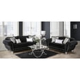 thumbnail image 4 of Elisabetha Traditional Velvet-like Fabric Loveseat, Black, 4 of 6
