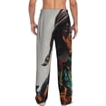 thumbnail image 2 of Bixox Men's Fantasy Wizard Dog Art Patterned Pajama Pants with Pockets Lounge Clothes for Home, 2 of 5