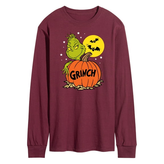 The Grinch  - Grinch And Pumpkin  - Men's Long Sleeve T-Shirt