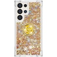 thumbnail image 2 of Case for Samsung Galaxy S24 Ultra Case Glitter Liquid with Ring Kickstand Cute Clear Flowing Quicksand Soft TPU Protective Grils Women Bling Case for Samsung Galaxy S24 Ultra Gold YBR, 2 of 14