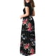 thumbnail image 3 of Vestido largo AUSELILY para mujer, manga corta, holgado, liso, 2XL, negro, 3 of 3