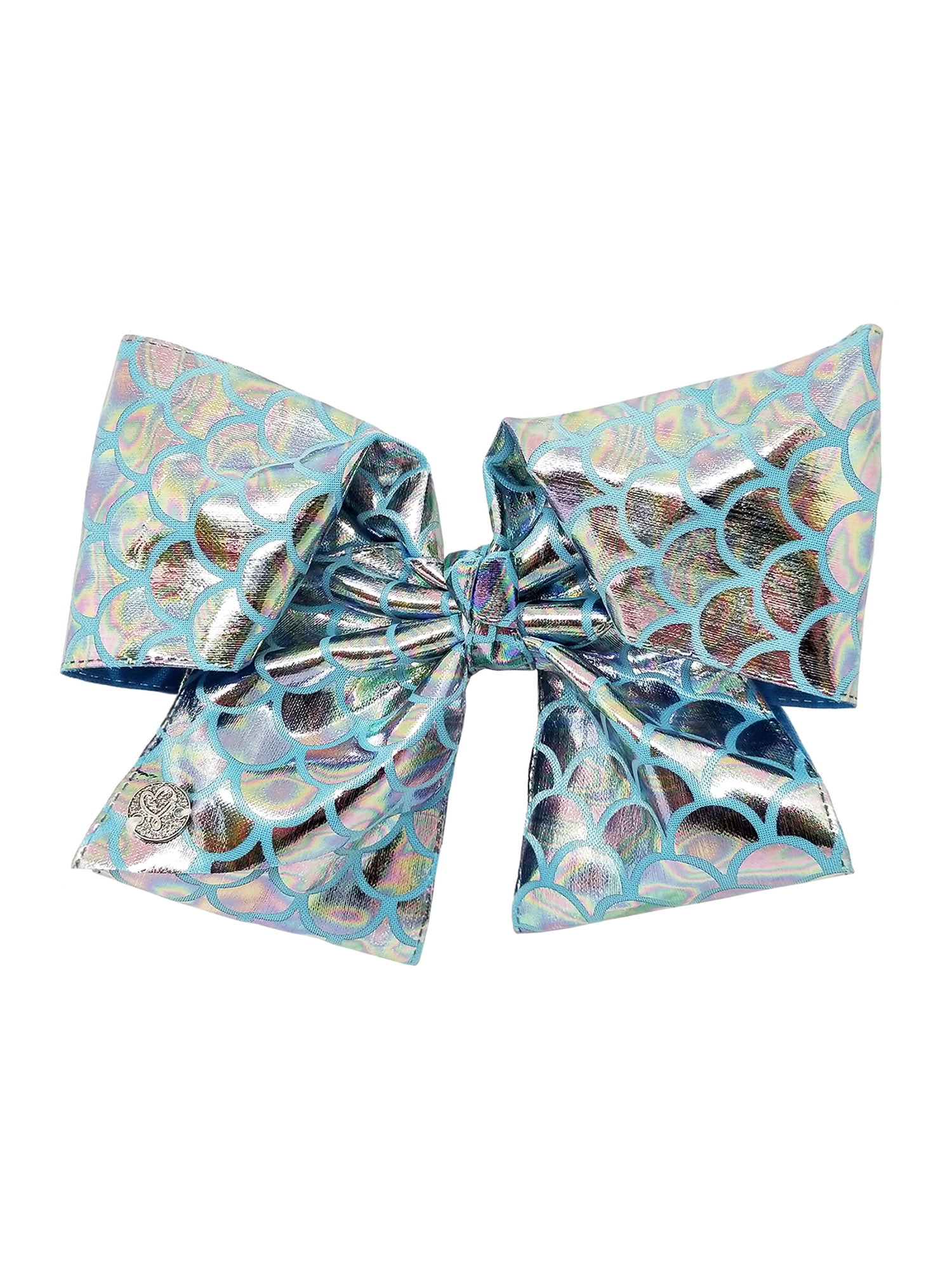 JoJo Siwa Large Cheer Hair Bow (Silver Metallic Mermaid)