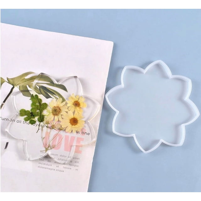 Molde de silicona for posavasos de loto, molde artesanal de resina DIY for posavasos únicos