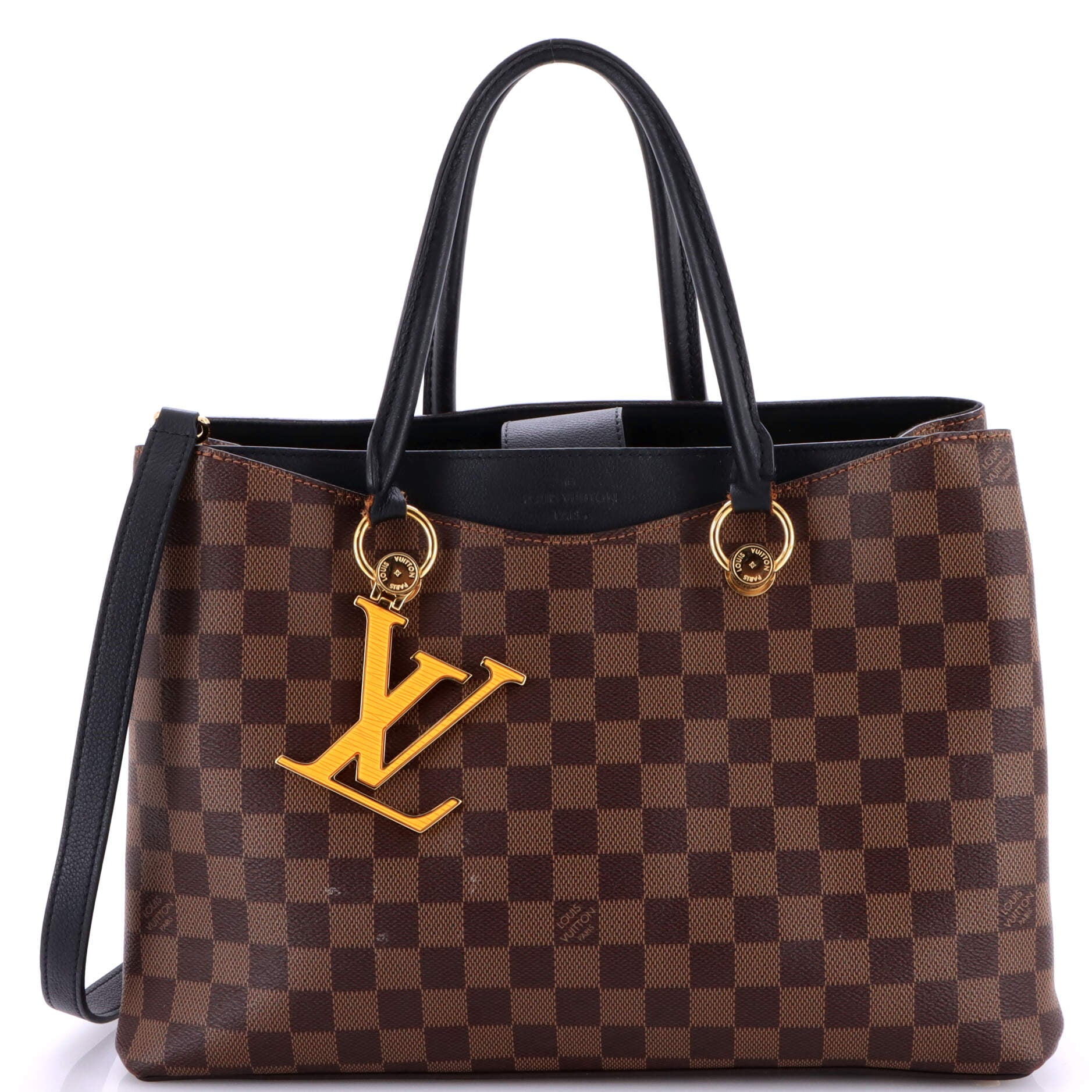Pre-Owned Louis Vuitton LV Riverside Handbag Damier with Leather By Rebag