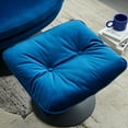 thumbnail image 5 of Velvet Swivel Accent Chair with Ottoman Set, Modern Lounge Chair with Footrest, Comfy Armchair with 360 Degree Swiveling for Living Room, Bedroom, Reading Room, Home Office, Metal Base Frame, Blue, 5 of 7