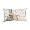 thumbnail image 2 of Uutvery 11.81x19.68 Inch Easter Bunny Lumbar Pillow Cover, Purple Multicolor Decorative Bunny Cushion Case, Flax Spring Holiday Sofa Bed Home Decor Gift, 2 of 6