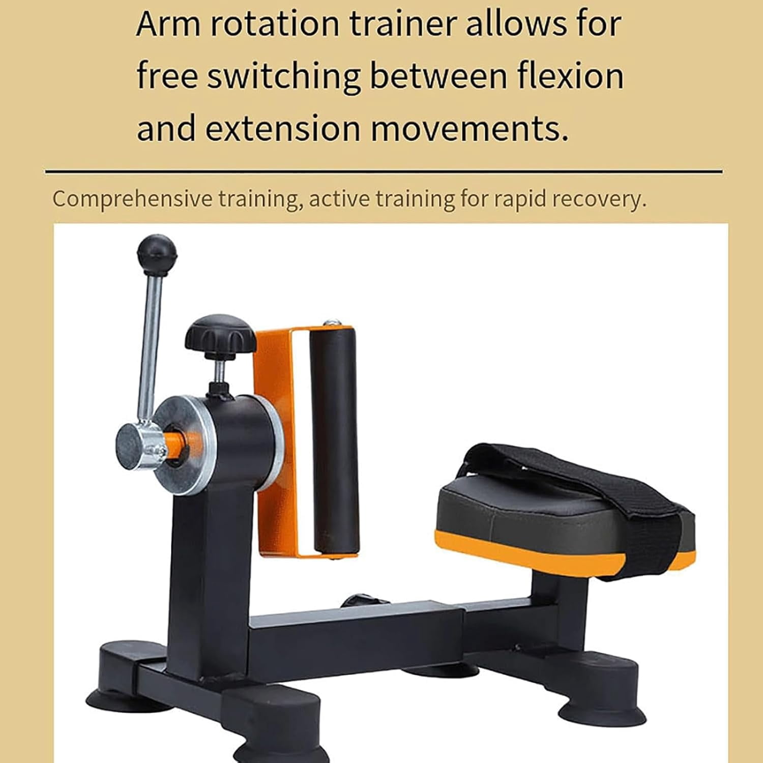 Arm Rotary Trainer, Wrist Elbow Joint Rehabilitation Training with 4 Suction Cups, Adjustable Resistance & Full-Angle Active/Passive Training, for Joint Stiffness and Mobility Improvement