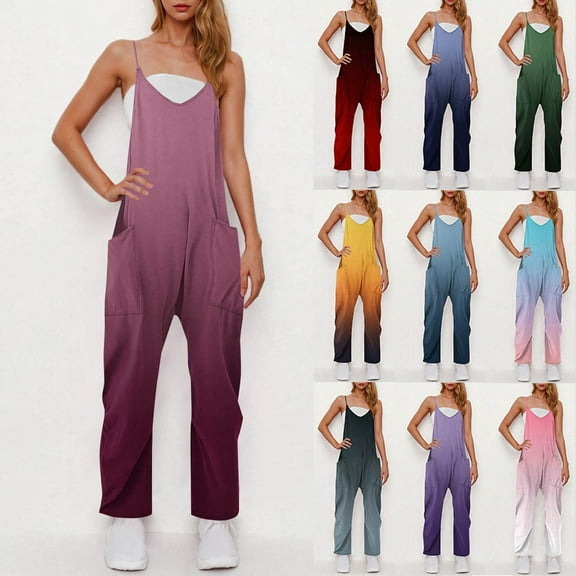 Women's Casual Cold Shoulder Jumpsuit with Wide Leg Pants, Functional Side Pockets, Perfect for Summer Vacation, Beach Outing, or Daily Lounge, Versatile | CSEONE,Black L