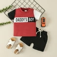 thumbnail image 2 of TAIAOJING Short Sleeve Crew Neck Letter Print Tshirt Drawstring Shorts Set (Litlle Boys), 2 of 6