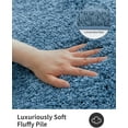 thumbnail image 4 of Blue Bathroom Rugs 36" × 24" Non Slip & Super Absorbent Extra Thick Soft, Washable Bath Mat for Floor, Microfiber Plush Shaggy Bath Rug with Rubber for Bathtub Shower Room Sink, 4 of 8