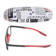 thumbnail image 2 of Presbyopic Blue Light Filtering Reading Glasses Sport Anti Slip Matte Black Frame Red Leg Lenses +2.00 Diopter Strength, 2 of 9