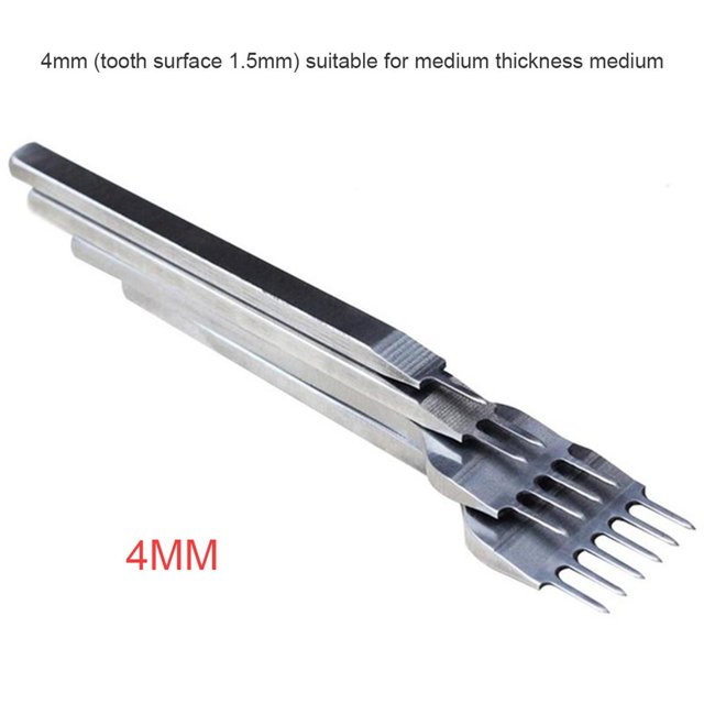 stanreset 3/4/5/6mm DIY Leather Craft Tools Hole Punches Stitching Punch Tool 4 Pcs 1+2+4+6 Prong Tool Set