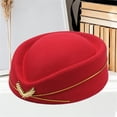 thumbnail image 4 of Delayuji Woolly Nylon Pillbox Hat Adjustable Classic Hostess Flight Attendant Elegant Plain Costume Caps Women, 4 of 5